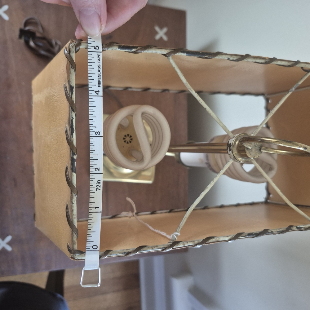 Elegant Tan Table Lamp with Gold Accents - Picture 2 of 14
